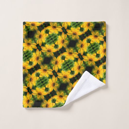Maximilian Sunflower Floral Abstract Pattern Bad Handdoek (Wasdoekje)