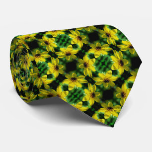 Maximilian Sunflower Floral Abstract Pattern Stropdas