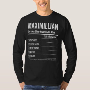 Maximillian Serving Maat Voeding Label Calorieën T-shirt