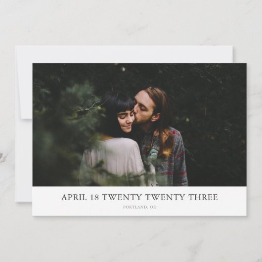 Maximum Minimalisme Photo Enregistrer la carte Dat (Devant)