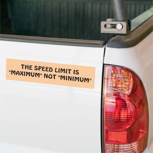 Maximumsnelheid of minimum? bumpersticker (Op Truck)
