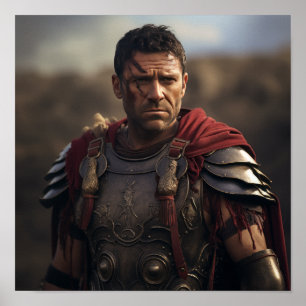 Maximus de Romeinse generaal als Retiarius Gladiat Poster