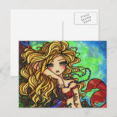 "Maxine" Mermaid Beta Fish Fantasy Art Briefkaart (Voorkant / Achterkant)