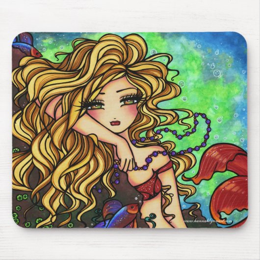 "Maxine" Mermaid Beta Fish Fantasy Fairy Art Muismat (Voorkant)