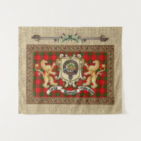 Maxwell Clan Badge & Tartan avec Tapisserie Lions