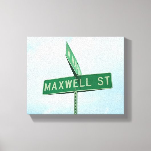 Maxwell Groene Straat Teken Jongens Naam Wall Art Canvas Afdruk (Voorkant)