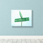 Maxwell Groene Straat Teken Jongens Naam Wall Art Canvas Afdruk (Insitu (Houten vloer))