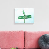 Maxwell Groene Straat Teken Jongens Naam Wall Art Canvas Afdruk (Insitu (Woonkamer))