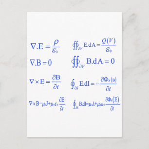 maxwell physics vergelijking briefkaart
