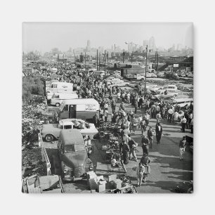 Maxwell Street Chicago Circa 1950 Flea Market T Magneet