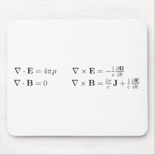 Maxwell's vergelijkingen, differentiële vorm, cgs muismat