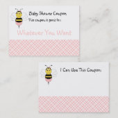 May Bee Bumble Bee Baby shower Coupon (Devant / Derrière)