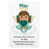 May Birthstone Angel Brunette Premium Magnet (Vertical)