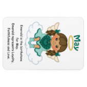 May Birthstone Angel Brunette Premium Magnet Magneet (Horizontaal)