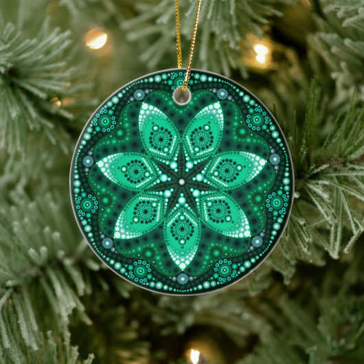 May Birthstone Emerald Mandala Ornament (Boom)