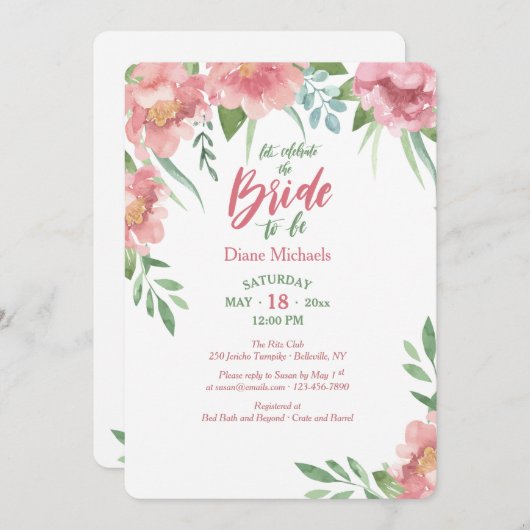 May Blooms Invitation de la douche nuptiale (Devant / Derrière)