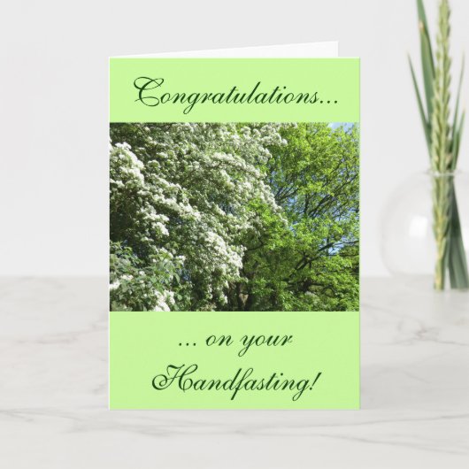 May Blossom en Oak Handfasting Kaart (Voorkant)