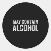 May Contain Alcohol Drinking Beer Tasting Funny Ronde Sticker (Voorkant)