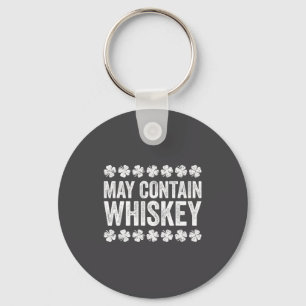 May Contain Whiskey T-shirt Grappig Mannen Vrouwen Sleutelhanger