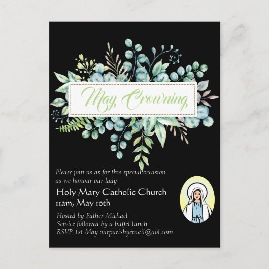 May Crowning Invitations Vierge Marie Invitations (Devant)
