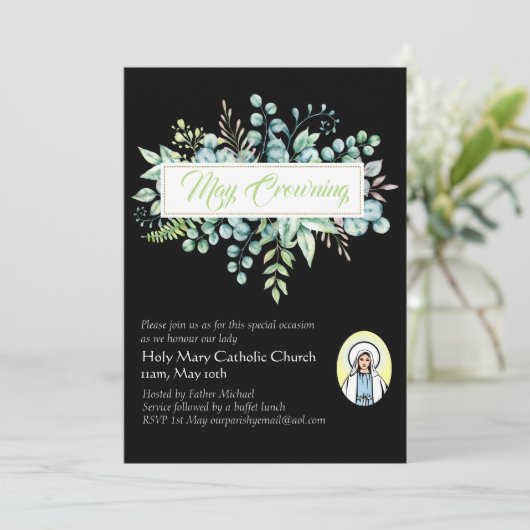 May Crowning Invitations Vierge Marie Invitations (Debout devant)