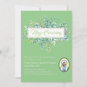May Crowning Invitations Vierge Marie Invitations