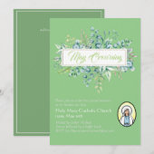 May Crowning Invitations Vierge Marie Invitations  (Devant / Derrière)