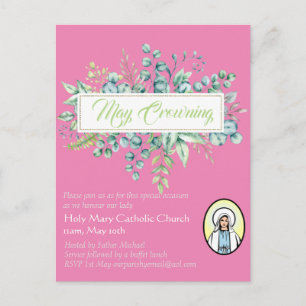 May Crowning nodigt de Maagd Maria katholieke uitn Briefkaart