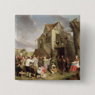 May Day, c.1811-12 (olie op canvas) Vierkante Button 5,1 Cm