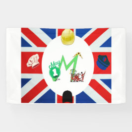 May Day (Dag van de Arbeid) - Brits thema Spandoek