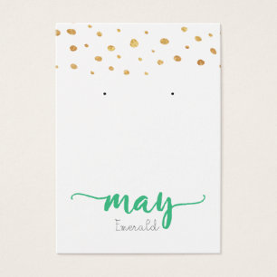 May Emerald Birthstone Earring Display Card Visitekaartje