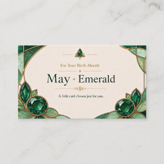 May Emerald Birthstone Shop Card Visitekaartje