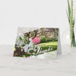 May Flowers Pink Thank You Card Kaart
