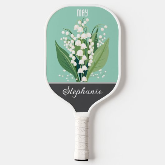 May Geboorte Bloem Aangepaste Naam Pickleball Paddle (Achterkant)