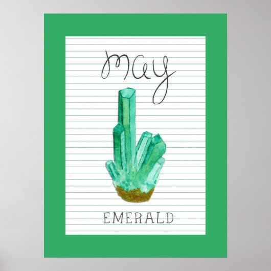 May Geboortesteen Smaragd 18x24 Kunstwerk Poster (Voorkant)