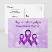 May is Fibromyalgie Month Paars Ribbon Briefkaart (Voorkant / Achterkant)