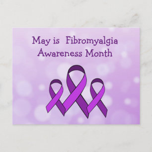 May is Fibromyalgie Month Paars Ribbon Briefkaart