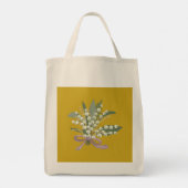 May Lily of the Valley Floral Bouquet Aangepaste n Tote Bag (Achterkant)