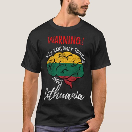 May Randomly Thinking About Lithuania Lithuanian V T-shirt (Voorkant)