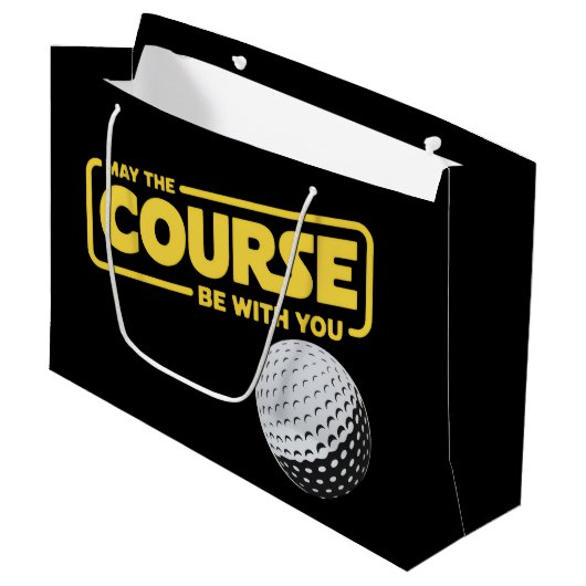 May The Course Be With You Funny Golf Golfing Groot Cadeauzakje (Voorkant Gekanteld)