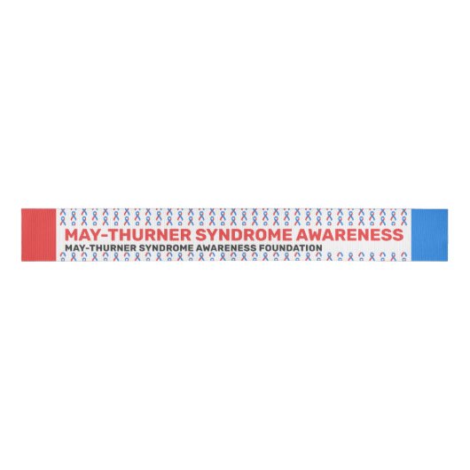 May-Thurner Syndrome Awareness Pattern Ribbon Grosgrain Lint (Voorkant)