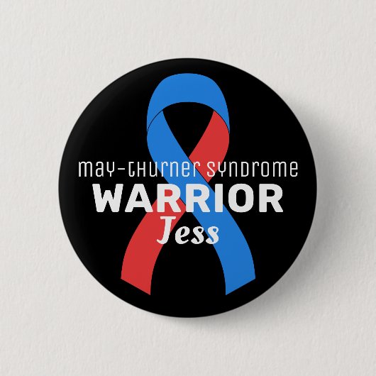 May-Thurner Syndrome Warrior Ribbon Black Button (Voorkant)