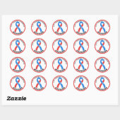 May-Thurner Syndrome Warrior Ribbon White Ronde Sticker (Vel)