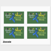 May Warbler Nek Awareness Maand Rechthoekige Sticker (Vel)