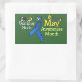 May Warbler Nek Awareness Maand Rechthoekige Sticker (Tas)