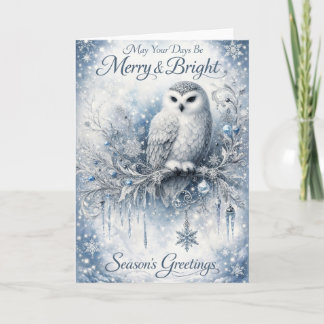 May Your Days Be Merry & Bright – Winter Owl Kaart