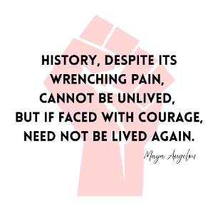 Maya Angelou citeert geschiedenis en moed Tote Bag