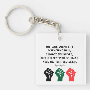 Maya Angelou citeert geschiedenis Moed Soedan Sleutelhanger