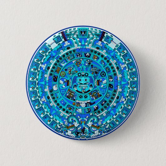 Maya Aztec Doomsday Symbool ~ Ronde Button 5,7 Cm (Voorkant)