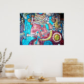 Maya Aztec Haut prêtre indien Poster d'art mexicai (Cuisine)